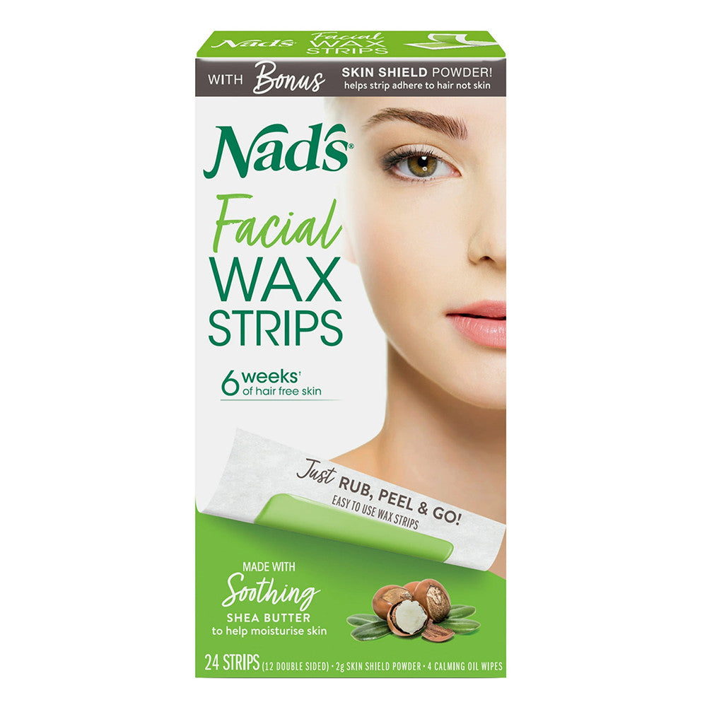 Nads Facial Hair Removal Strips, Large Size, 24 Ea